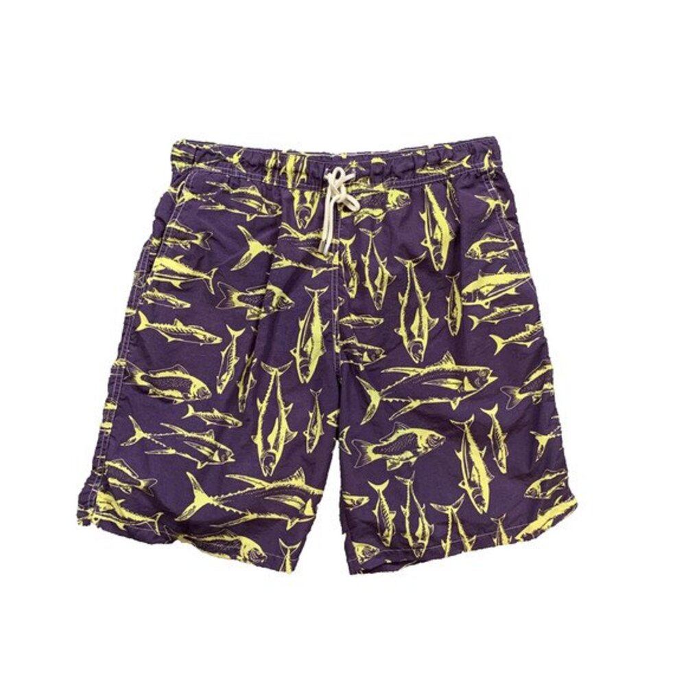 Peter Millar Swim Shorts Mens M Medium Seaside Fish Print Brief Lined Trunks